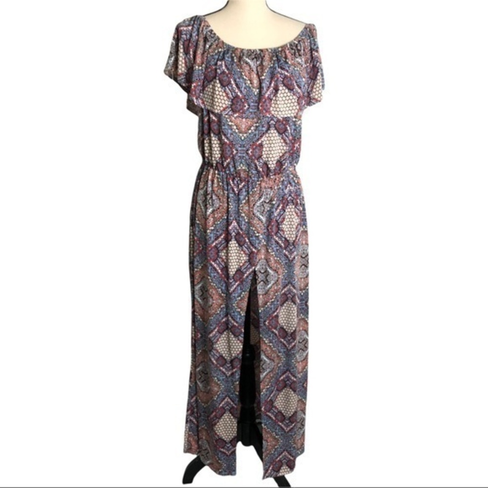 No Comment Geometric Plus Size Maxi Romper Size 1X